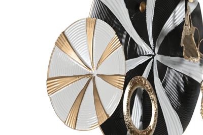 Wanddecoratie DKD Home Decor Zwart Gouden Metaal Modern (91 x 8,3 x 49,5 cm)