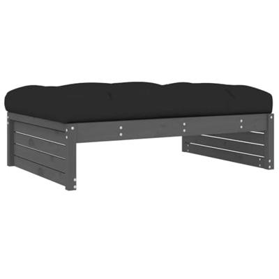 Tuinvoetenbank 120x80 cm massief grenenhout grijs