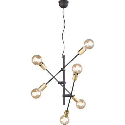 Mat Gouden LED Hanglamp - 6-Lichts E27 - Aluminium Design