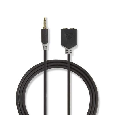 Nedis Stereo-Audiokabel | 3,5 mm Male | 2x 3,5 mm Female | 0.2 m | 1 stuks - CABW22100AT02 CABW22100AT02