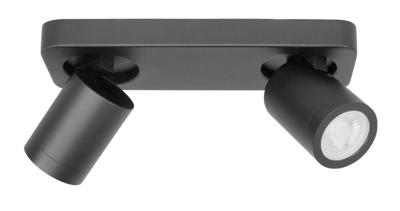Highlight Spot Oliver 2 lichts balk badkamer IP44 zwart Highlight Spot Oliver 2 lichts balk badkamer IP44 zwart