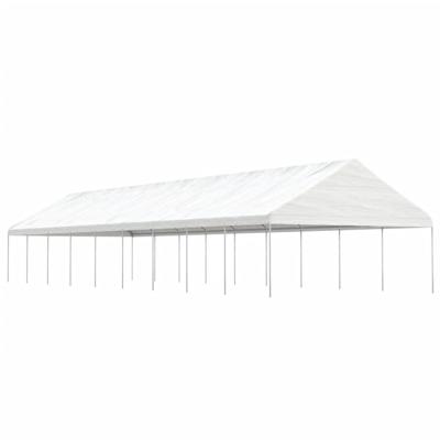 Prieel met dak 20,07x5,88x3,75 m polyetheen wit