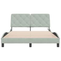 Bedframe met LED zonder matras fluweel lichtgrijs 140x190 cm - thumbnail