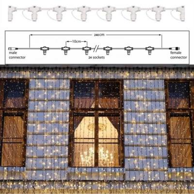 Hoofdkabel wit 60cm 6 aftakkingen voor Pro System Modular feestverlichting