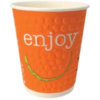 Drinkbeker uit karton voor warme dranken, 200 ml, geassorteerde kleuren, pak van 37 stuks - thumbnail