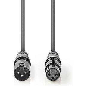 Nedis DMX-Adapterkabel | XLR 3-Pins Male naar XLR 3-Pins Female | 5 m | 1 stuks - COTH15012GY50 COTH15012GY50