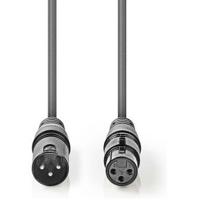 Nedis DMX-Adapterkabel | XLR 3-Pins Male naar XLR 3-Pins Female | 5 m | 1 stuks - COTH15012GY50 COTH15012GY50 - thumbnail