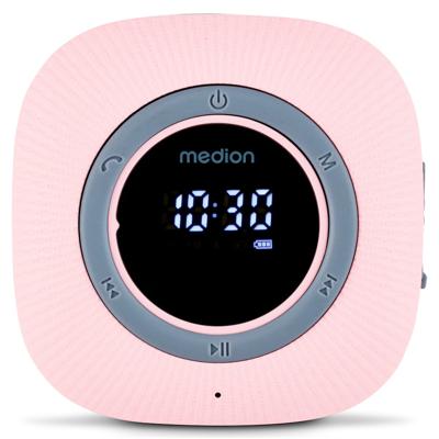 MEDION P66096 Douche radio met Bluetooth (Badkamerradio, FM radio, zuignap, LED display, IPX6 waterproof, geïntegreerde oplaadbare batterij, MD43884) roze