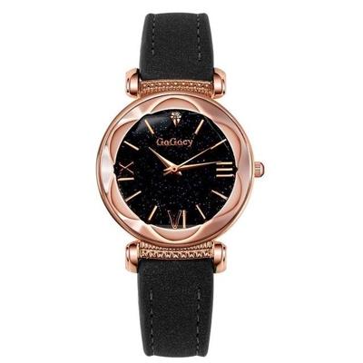 Gogoey dames sterrenhemel lederen riem horloge (grijs)