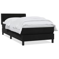 Boxspring met matras fluweel zwart 80x220 cm - thumbnail