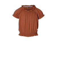 LEVV Girls top Marina met ruches roestbruin - thumbnail