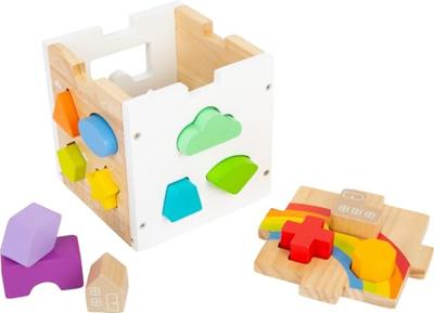 Houten vormenstoof kubus - Multi kleuren