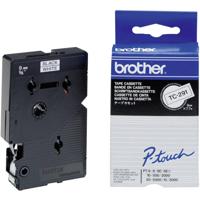 Brother TC-291 Labeltape Kunststof Tapekleur: Wit Tekstkleur: Zwart 9 mm 7.7 m - thumbnail