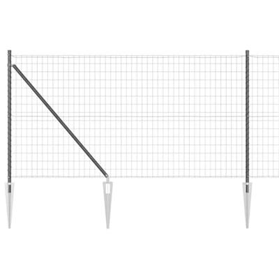 VidaXL Hek met paal grijs 1 x 10 m staal en pvc