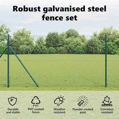 VidaXL Afrasteringspaal groen 10 x 1 m (25 x 25 mm gaas) staal