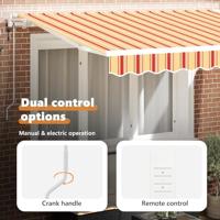 VidaXL Inklapbaar zonnescherm geel 350 x 200 cm stof - thumbnail