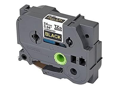 Labeltape Brother TZe, TZ TZe-354 PET Tapekleur: Zwart Tekstkleur:Goud 24 mm 8 m