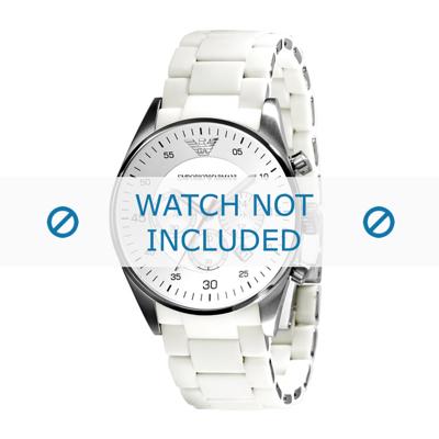 Armani horlogeband AR5859 Silicoon Wit 23mm Armani horlogeband AR5859 Silicoon Wit 23mm