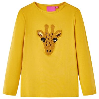 VidaXL Kindershirt met lange mouwen 140 donker okerkleurig