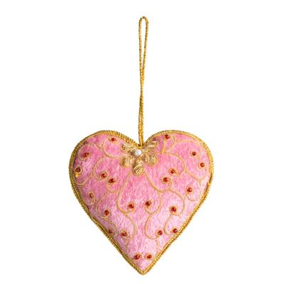 Hanger Ornament Traditioneel Hart Roze (17 cm)