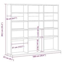 Cd-kast 100x23x89,5 cm bewerkt hout artisanaal eikenkleurig - thumbnail