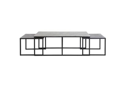 Light & Living Bijzettafel 'Kumalu' Set van 3 stuks max, antiek tin-antiek lood