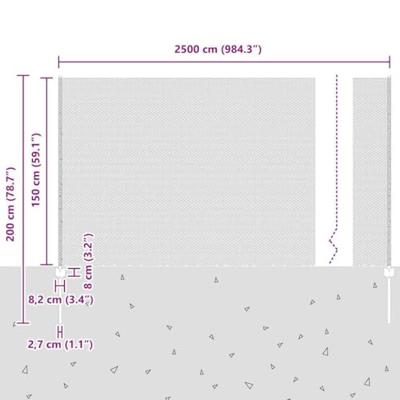 VidaXL Hek met paal groen 1,5 x 25 m staal
