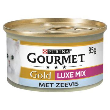 Gold luxe mix met zeevis in een saus met spinazie 85g kattenvoer Gourmet - Gourmet Gold luxe mix met zeevis in een saus met spinazie 85g kattenvoer Gourmet - Gourmet