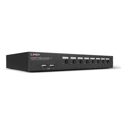 LINDY 8 Port DisplayPort 1.2 USB 2.0 KVM Switch KVM-switch 8 poorten DisplayPort 3840 x 2160 Pixel