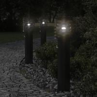 VidaXL Buitenvloerlampen 3 st met sensors roestvrijstaal zwart - thumbnail