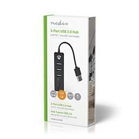 NEDIS 3-poorts USB 2.0 Hub met SD & Micro SD-kaartlezer, zwart - thumbnail
