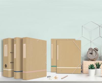 Oxford Touareg elastomap, uit karton, ft A4, naturel en geassorteerde kleuren, pak van 5 stuks