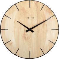 Wandklok - 35 cm - Koepelglas - 'Edge Wood Dome' - thumbnail
