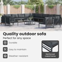 Tuinbankenset met kussen 14 pcs Zwart Staal - thumbnail