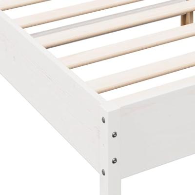 Bedframe met hoofdbord massief grenenhout wit 135x190 cm Bedframe met hoofdbord massief grenenhout wit 135x190 cm