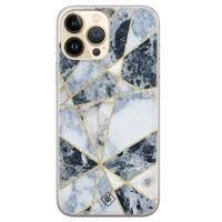 iPhone 13 Pro Max siliconen hoesje - Marmer blauw - thumbnail