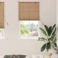 VidaXL Rolgordijn met gordijnen bruin 80 x 220 cm bamboe - thumbnail