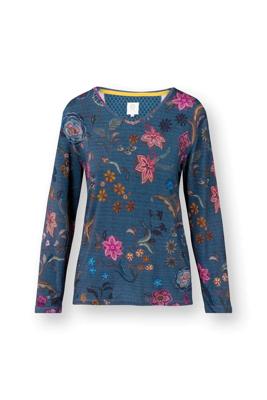 Pip Studio Trice Top Lange Mouw Coco Flower Blauw XXL Pip Studio Trice Top Lange Mouw Coco Flower Blauw XXL