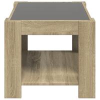 Salontafel met LED 73x53x45 cm bewerkt hout sonoma eikenkleurig - thumbnail