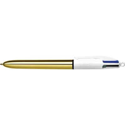 Balpen Bic 4kleuren shine medium goud | 12 stuks