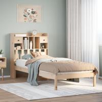 Bed met boekenkast zonder matras massief grenenhout 90x200 cm - thumbnail