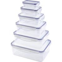 GourmetMaxx Voorraadbox Set van 6 stuks PP, Silicone Transparant, Blauw 14943 - thumbnail