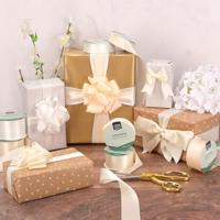 Vaessen Creative • satijnlint 20mx25mm antiek wit - thumbnail