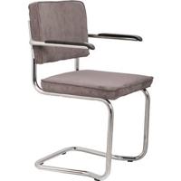 Zuiver Ridge Rib Kink Eetkamerstoelen leuning Grijs - Set van 2 - thumbnail
