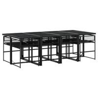 9-delige Tuinset poly rattan zwart - thumbnail