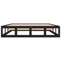 Bedframe massief hout zwart 120x190 cm - thumbnail