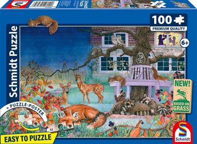 Puzzel - SCHMIDT SPIELE - Nachtelijk dierenbezoek - 100 stukjes - Vanaf 6 jaar