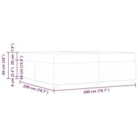 Bedframe met matras Donkerbruin 200 x 200 cm Stof - thumbnail