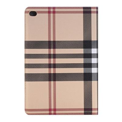 iPad Pro 12.9 inch horizontaal Raster patroon PU leren Flip Hoesje met houder en opbergruimte voor pinpassen & geld (licht bruin)