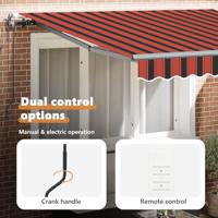 VidaXL Inklapbaar zonnescherm rood en zwart 350 x 250 cm - thumbnail